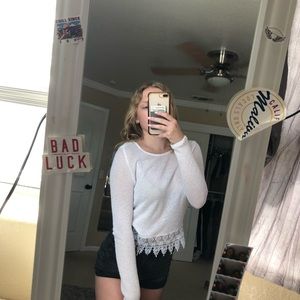 White long sleeve forever 21 top